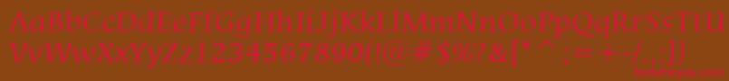 MiraraeBt Font – Red Fonts on Brown Background