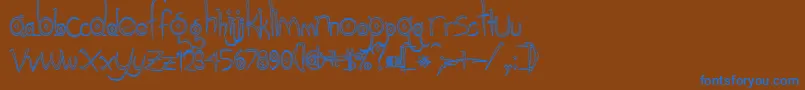 Gothichijinxhollow Font – Blue Fonts on Brown Background