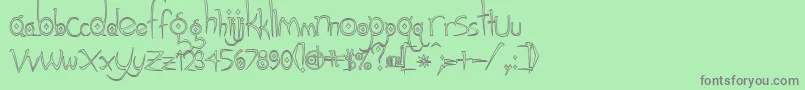 Gothichijinxhollow Font – Gray Fonts on Green Background