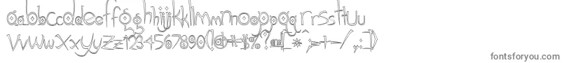 Gothichijinxhollow-fontti – harmaat kirjasimet valkoisella taustalla