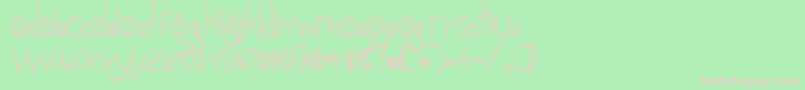 フォントGothichijinxhollow – 緑の背景にピンクのフォント