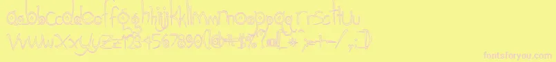 フォントGothichijinxhollow – ピンクのフォント、黄色の背景