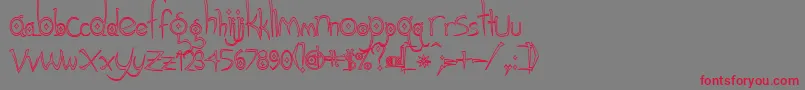 Gothichijinxhollow Font – Red Fonts on Gray Background