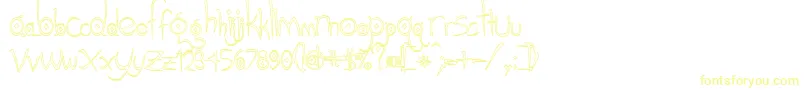 Gothichijinxhollow Font – Yellow Fonts on White Background