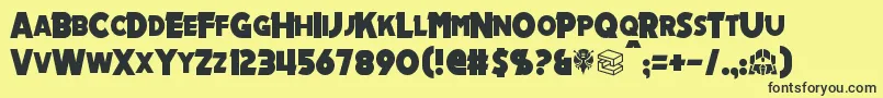 Mechalock Font – Black Fonts on Yellow Background