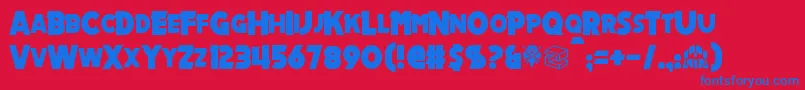 Mechalock Font – Blue Fonts on Red Background