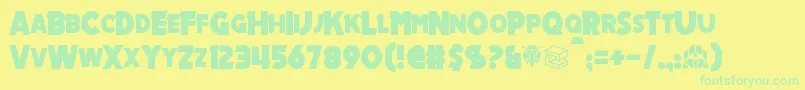 Czcionka Mechalock – zielone czcionki na żółtym tle