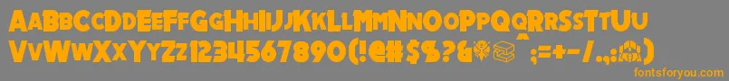 Mechalock Font – Orange Fonts on Gray Background