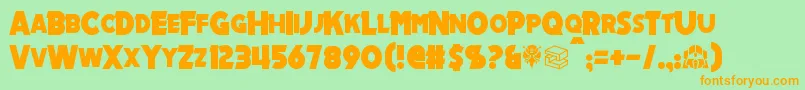 Mechalock Font – Orange Fonts on Green Background