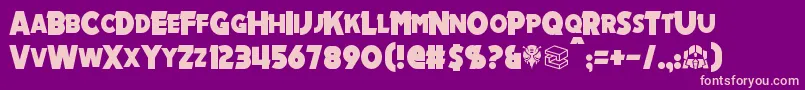 Mechalock Font – Pink Fonts on Purple Background