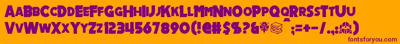 Mechalock Font – Purple Fonts on Orange Background