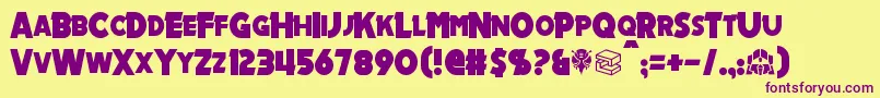 Mechalock Font – Purple Fonts on Yellow Background