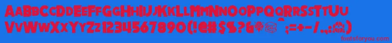 Mechalock-Schriftart – Rote Schriften auf blauem Hintergrund