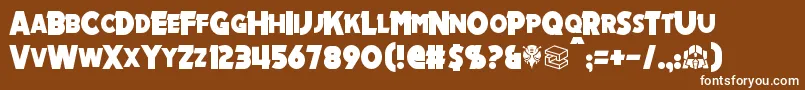 Mechalock Font – White Fonts on Brown Background
