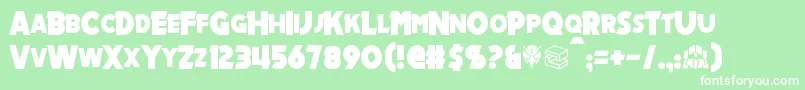 フォントMechalock – 緑の背景に白い文字