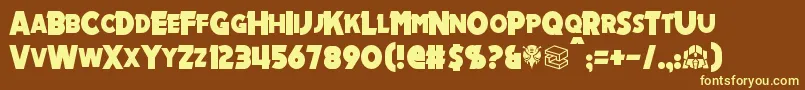 Mechalock Font – Yellow Fonts on Brown Background