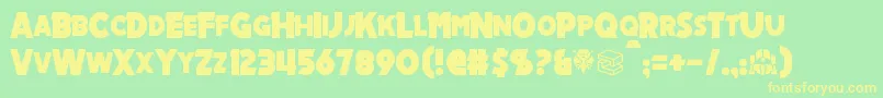Mechalock Font – Yellow Fonts on Green Background