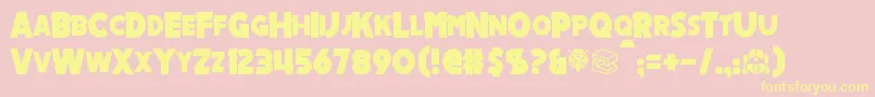 Mechalock Font – Yellow Fonts on Pink Background
