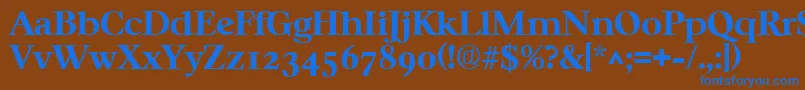 Czcionka CasablancaBold – niebieskie czcionki na brązowym tle
