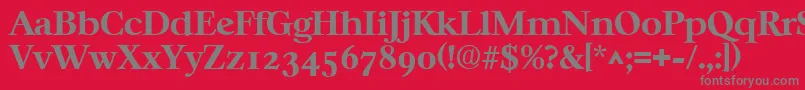 CasablancaBold-Schriftart – Graue Schriften auf rotem Hintergrund