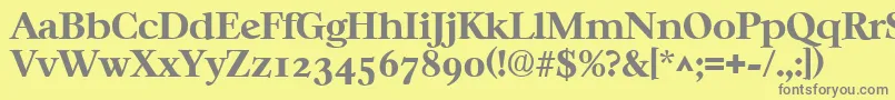 CasablancaBold-Schriftart – Graue Schriften auf gelbem Hintergrund