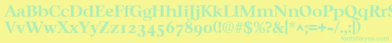 CasablancaBold Font – Green Fonts on Yellow Background