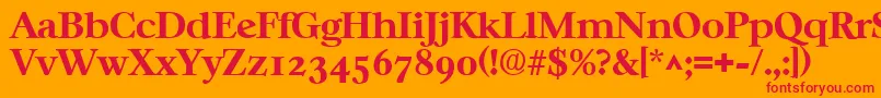 CasablancaBold Font – Red Fonts on Orange Background
