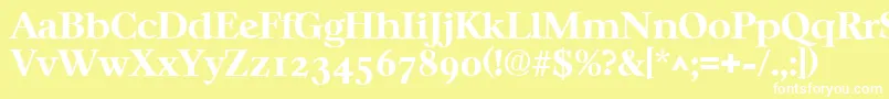 フォントCasablancaBold – 黄色い背景に白い文字