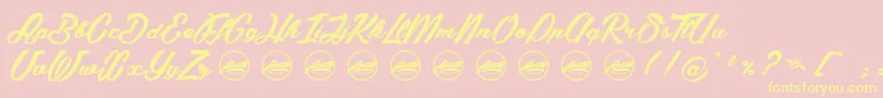 SummerFeverPersonaluseonly Font – Yellow Fonts on Pink Background