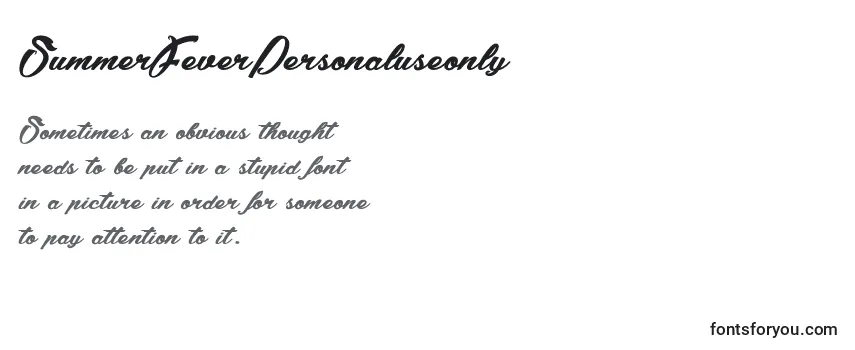 SummerFeverPersonaluseonly Font