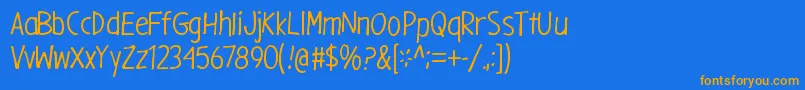 フォントGargleCdRg – オレンジ色の文字が青い背景にあります。