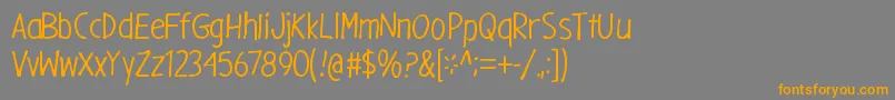 フォントGargleCdRg – オレンジの文字は灰色の背景にあります。