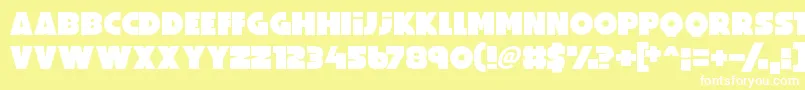 Шрифт PerfectPrincess – белые шрифты на жёлтом фоне