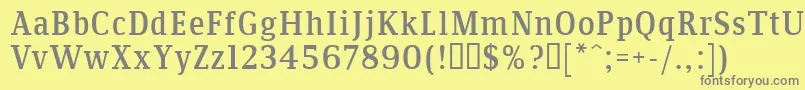 Communis Font – Gray Fonts on Yellow Background