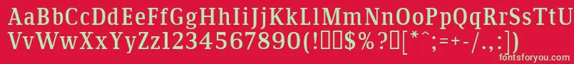 Communis Font – Green Fonts on Red Background
