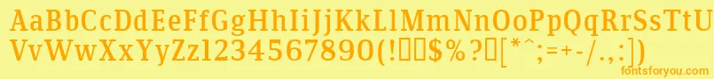 Communis Font – Orange Fonts on Yellow Background