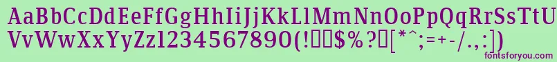 Communis Font – Purple Fonts on Green Background
