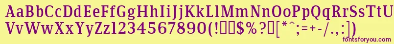 Communis Font – Purple Fonts on Yellow Background
