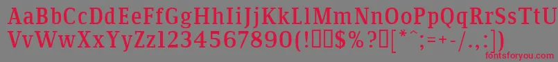Communis Font – Red Fonts on Gray Background