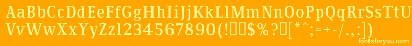 Communis Font – Yellow Fonts on Orange Background
