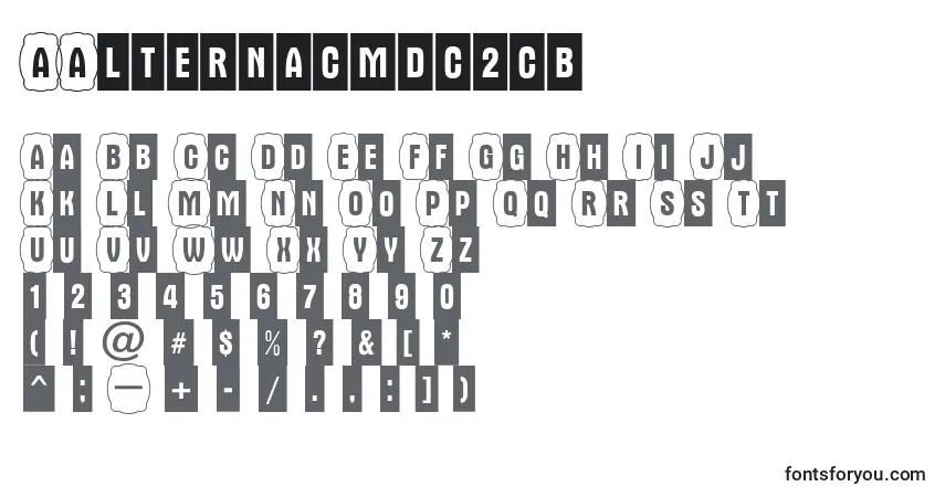 A fonte AAlternacmdc2cb – alfabeto, números, caracteres especiais