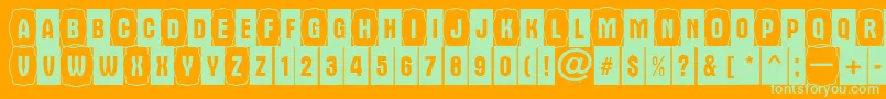 AAlternacmdc2cb Font – Green Fonts on Orange Background