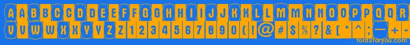 AAlternacmdc2cb Font – Orange Fonts on Blue Background