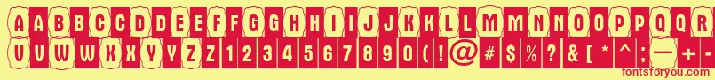 AAlternacmdc2cb Font – Red Fonts on Yellow Background