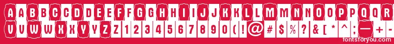 フォントAAlternacmdc2cb – 赤い背景に白い文字