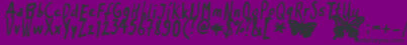 Inkyflutterby-Schriftart – Schwarze Schriften auf violettem Hintergrund