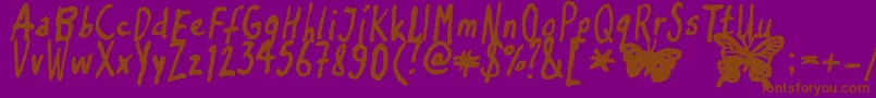 Inkyflutterby Font – Brown Fonts on Purple Background