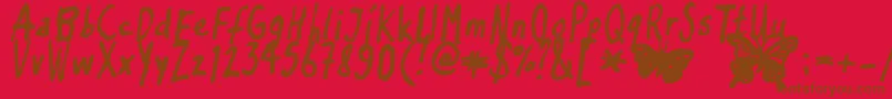 Inkyflutterby Font – Brown Fonts on Red Background