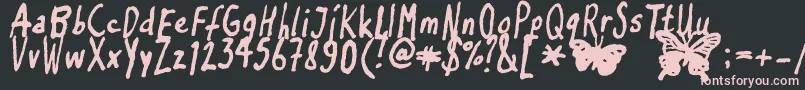 Inkyflutterby Font – Pink Fonts on Black Background