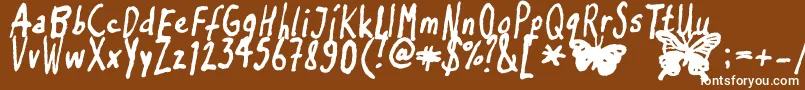 Inkyflutterby Font – White Fonts on Brown Background